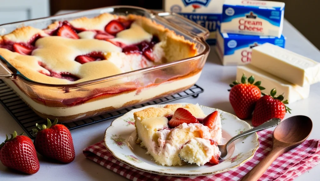 Strawberry Cheesecake Dump Cake