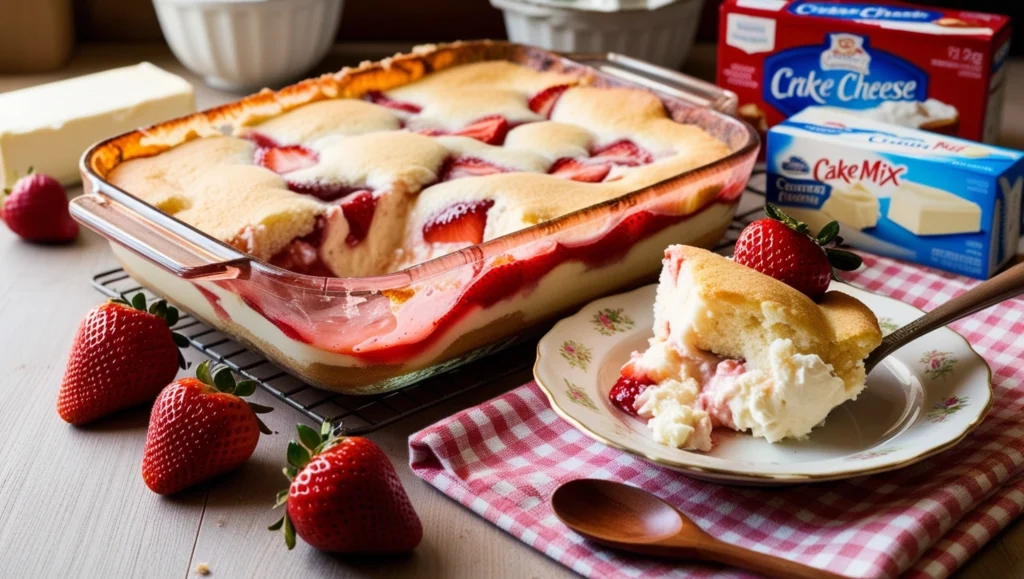 Strawberry Cheesecake Dump Cake